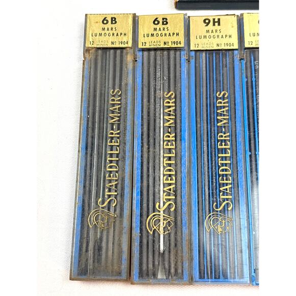 Vintage Staedtler Mars Lumograph Pencil Drawing Leads Germany Assorted Lot of 11 - Picture 2 of 7